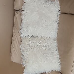Faux Fur Accent Throw Pillows